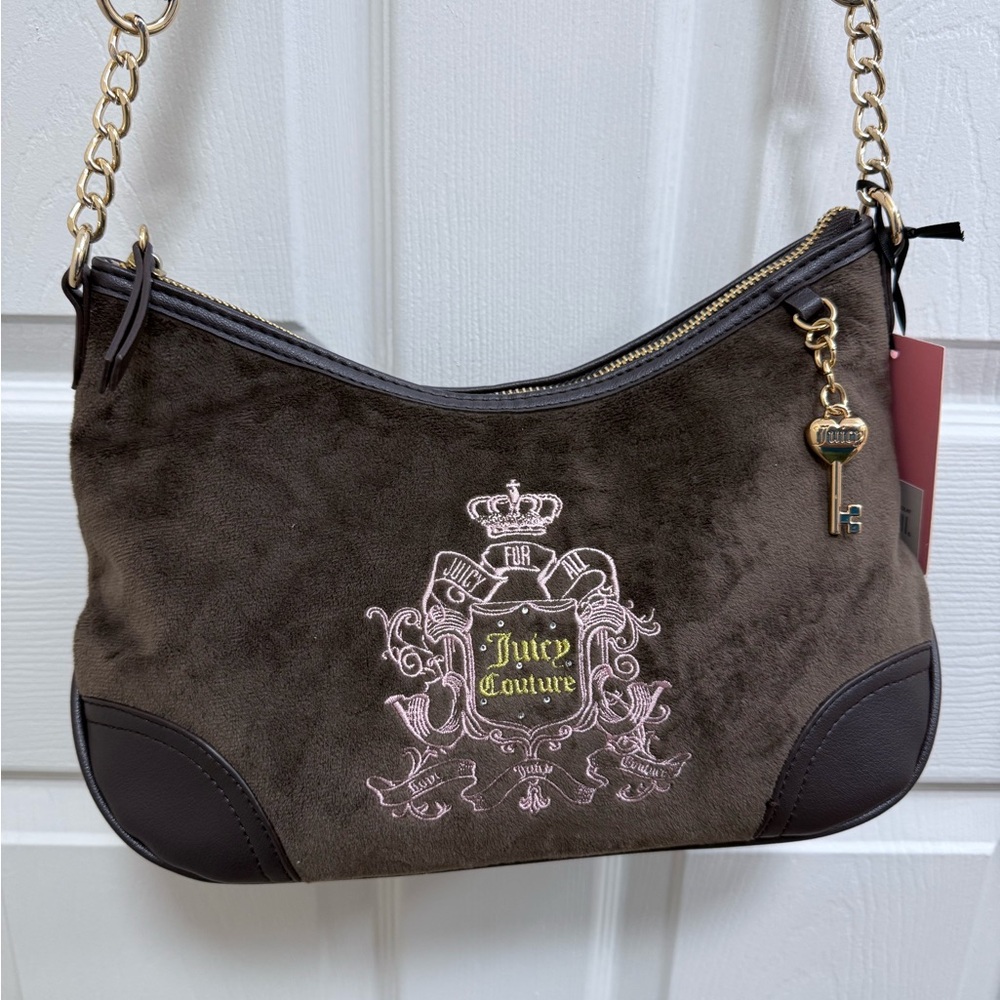 NWT Juicy Couture Juicy For All Hobo in Chocolate with Gold Accents - Picture 1 of 7